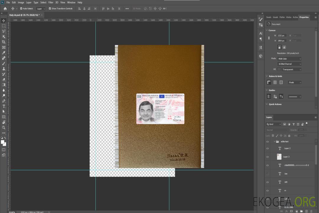 Autriche ID 2021-présent recto photolook template Autriche ID 2021-présent recto photolook template